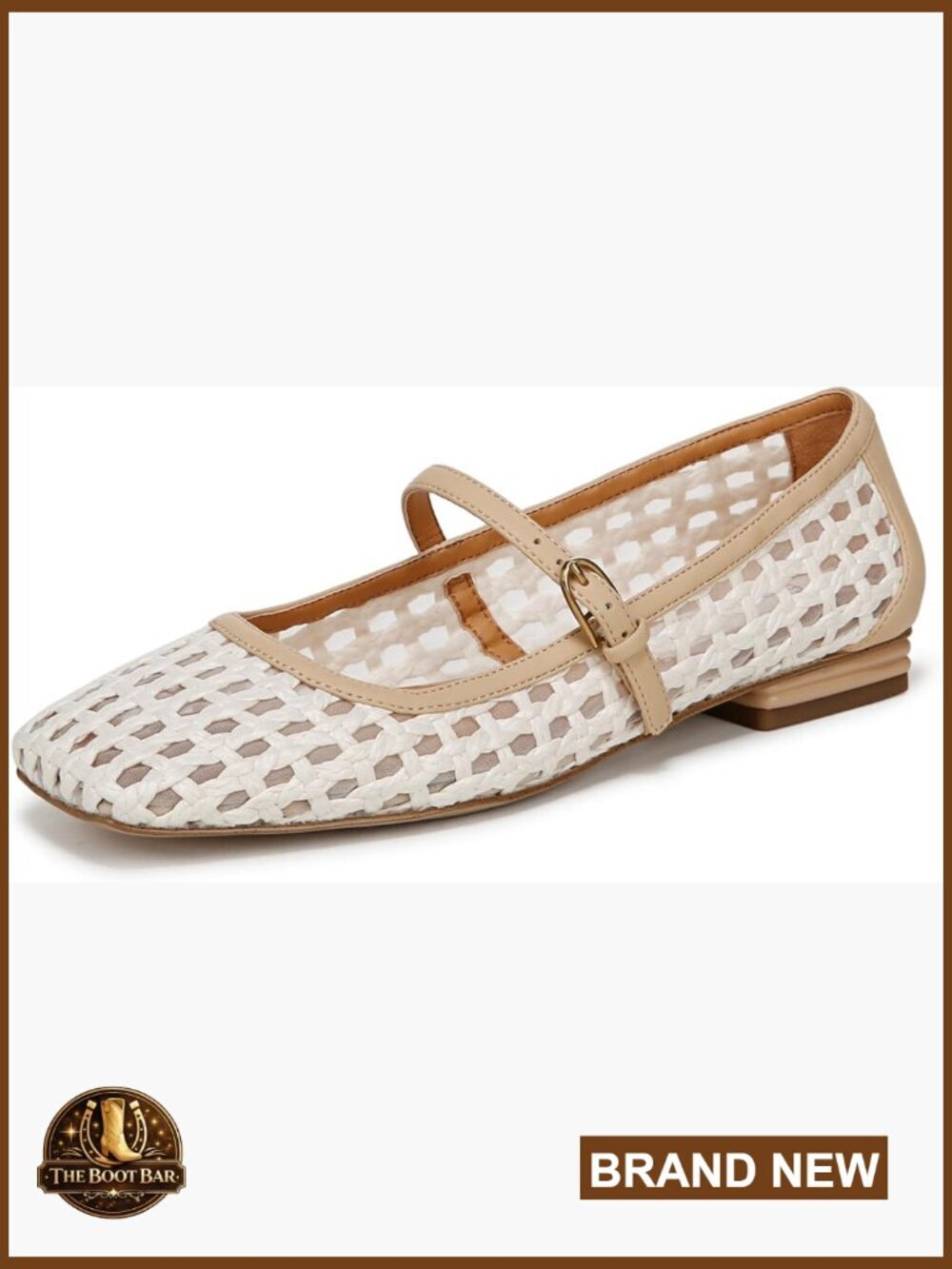 Platform Sandals with Adjustable Buckle, Square Toe Ballet Flats